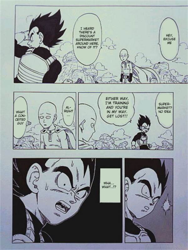 One Punch Man S Saitama Meets Dragon Ball Z S Vegeta