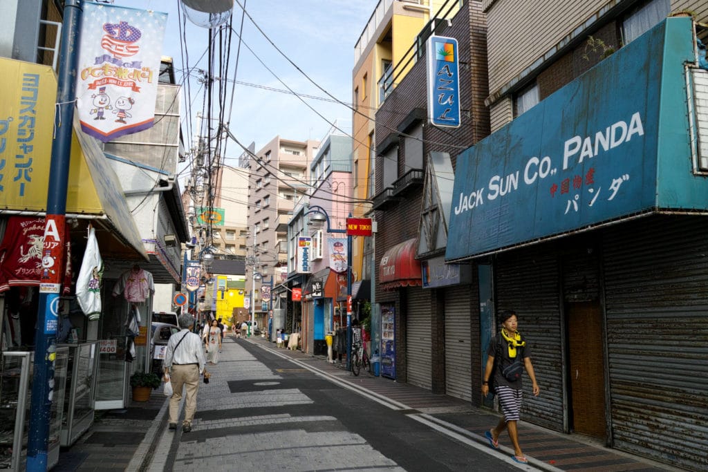 A modern photograph of the street of Dobuita, in Yokosuka, Kanagawa | Photo by marodacco on Flickr