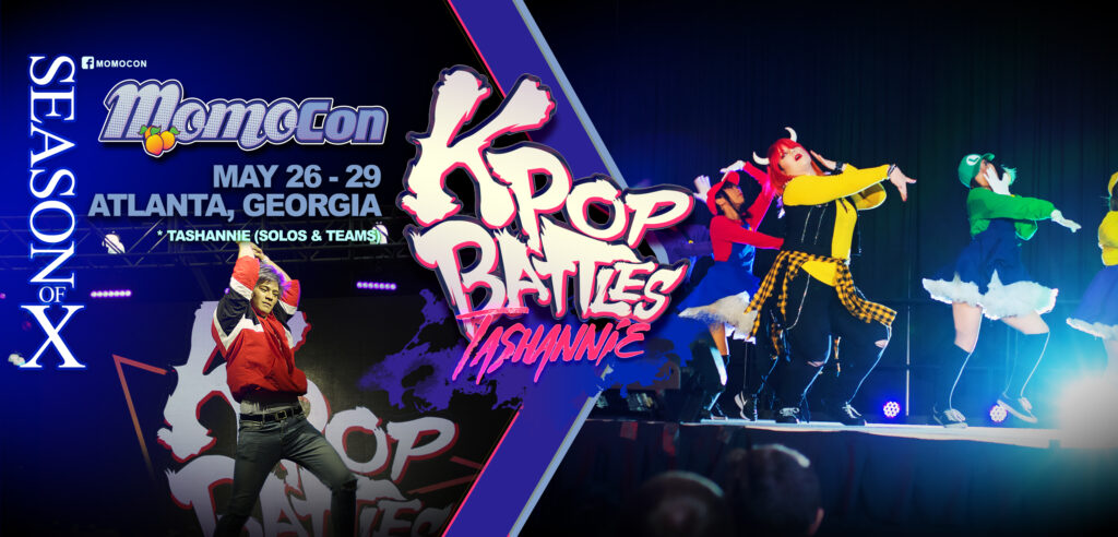 Banner for "ANX K-Pop Battles" at Momocon 2022