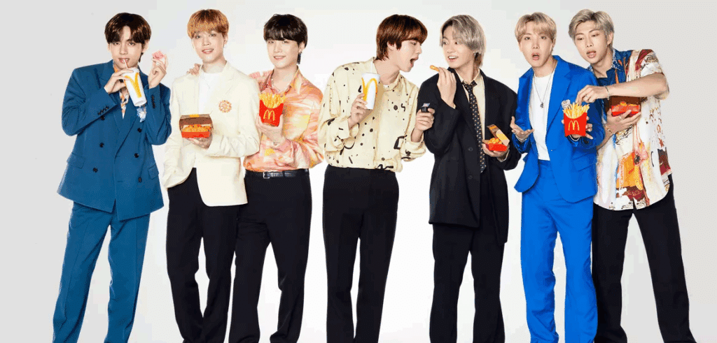 BTS reps McDonald's in their international collaboration.