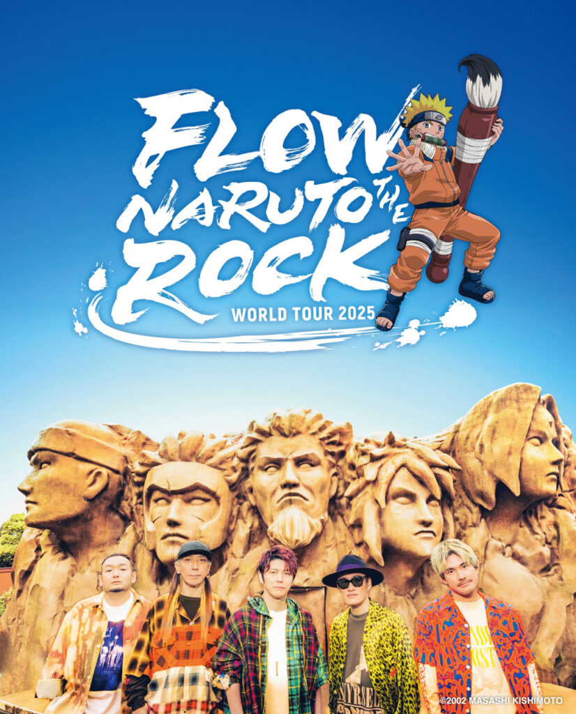The Japanese rock band, FLOW, posing for the poster of their world tour "Naruto The Rock"